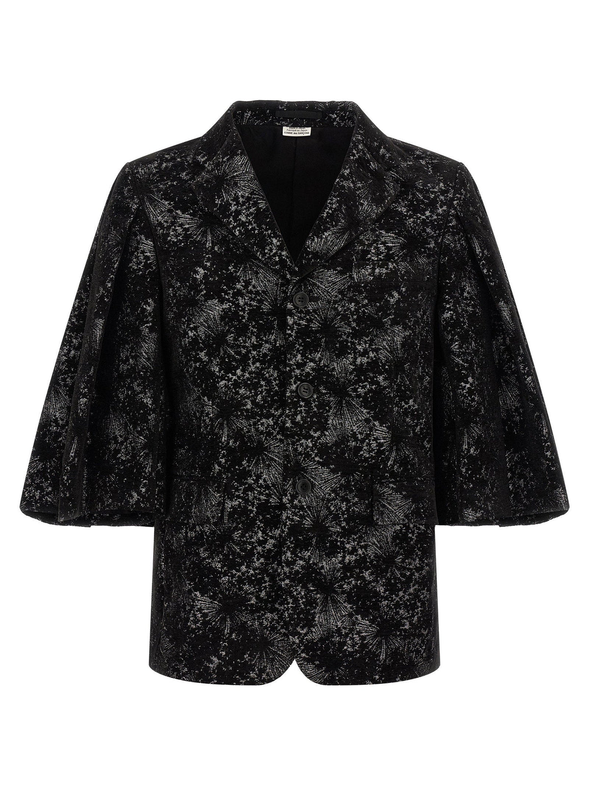 Comme Des Garçons Homme Plus Jacquard Flared-Sleeve Blazer — Black