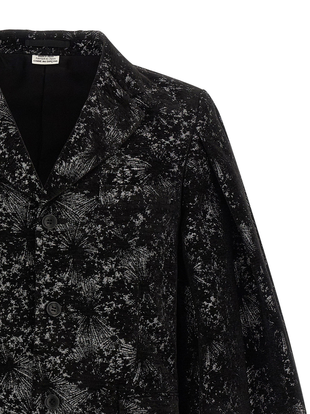 Comme Des Garçons Homme Plus Jacquard Flared-Sleeve Blazer — Black