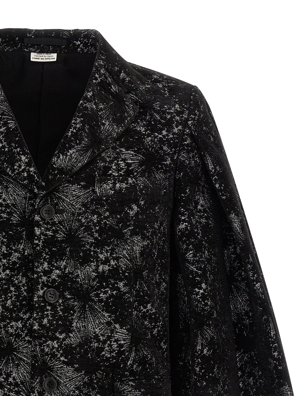 Comme Des Garçons Homme Plus Jacquard Flared-Sleeve Blazer — Black