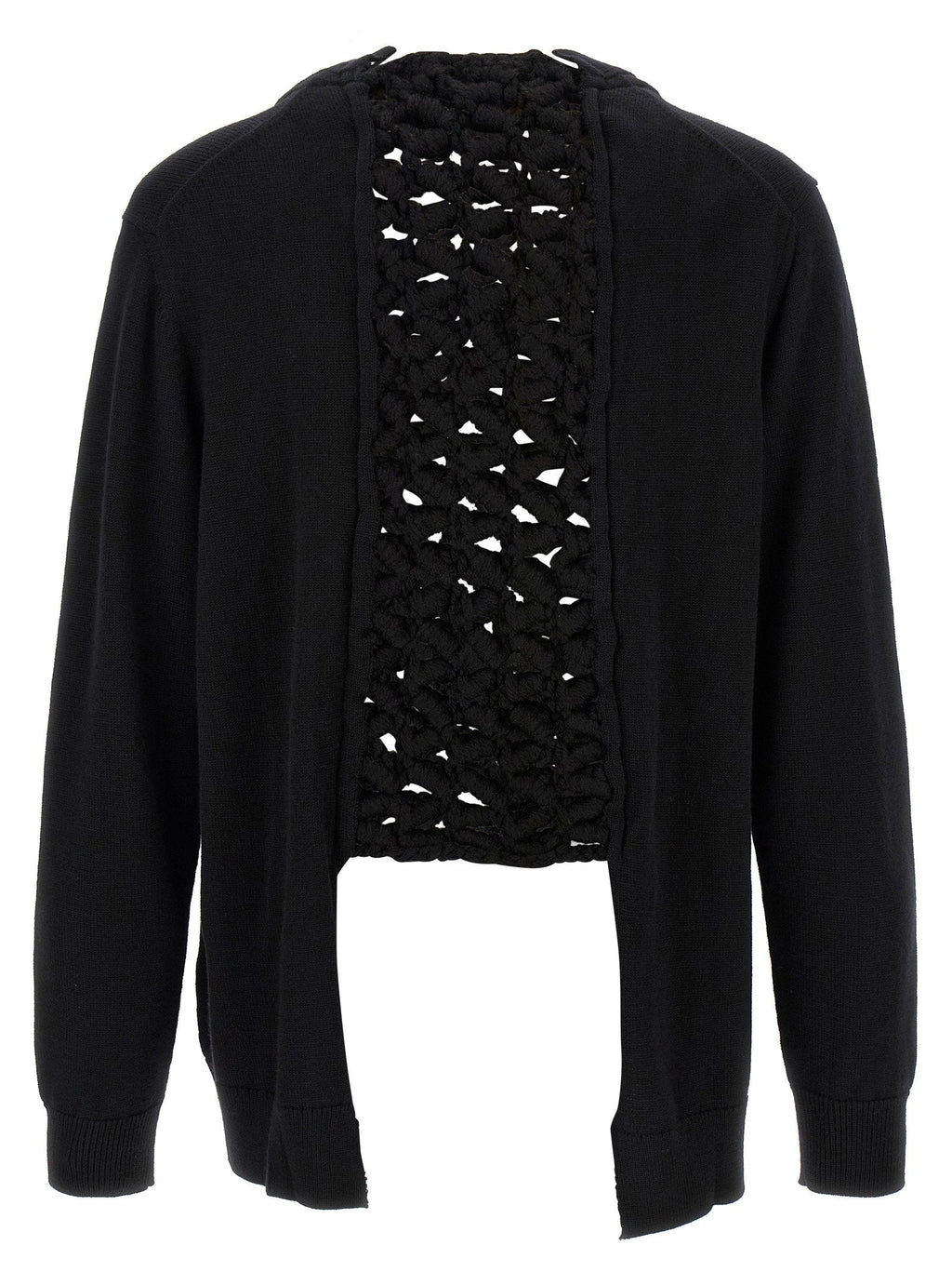 Comme Des Garçons Homme Plus Macramé-Textured Wool Cardigan — Black