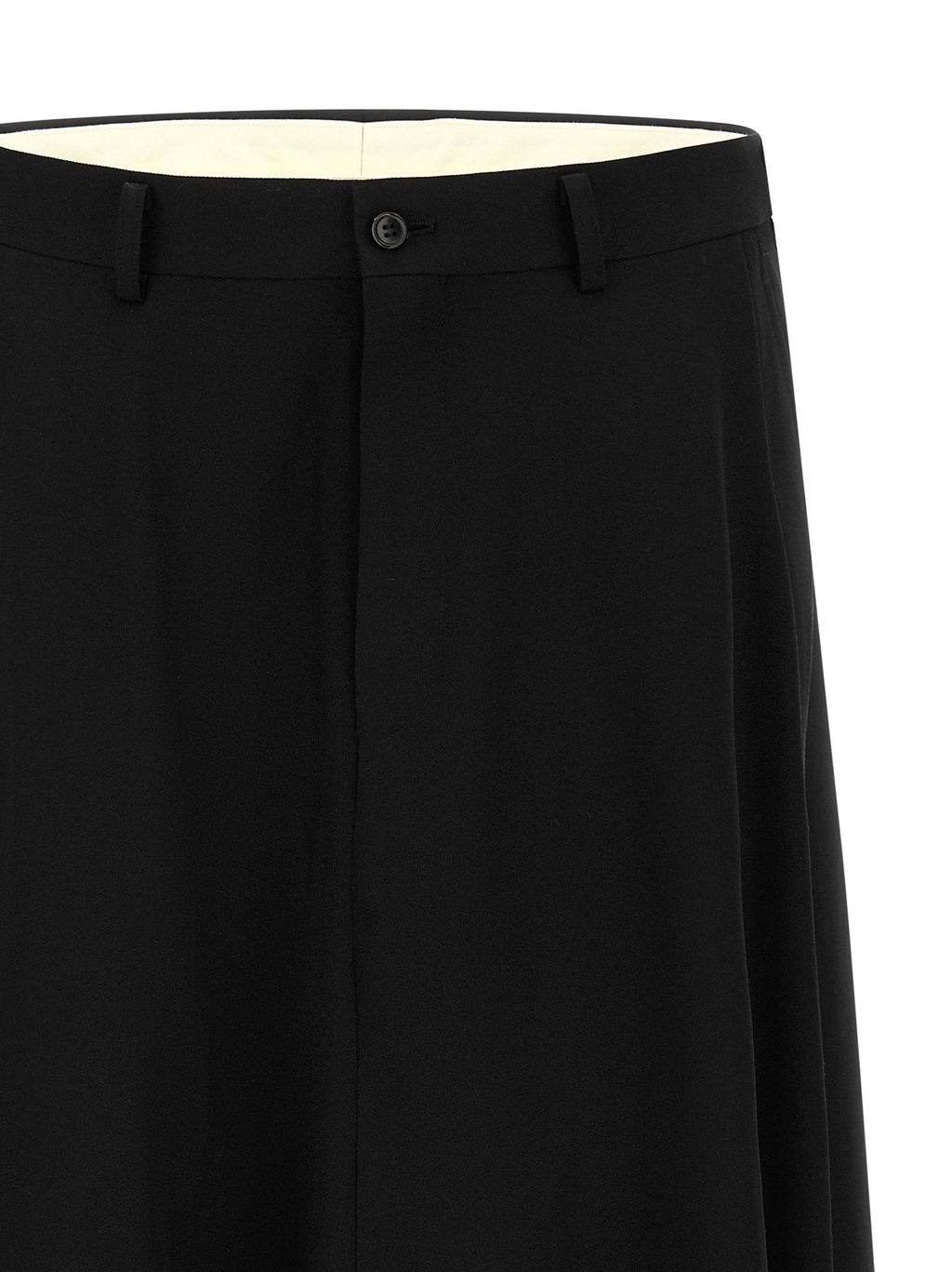 Comme Des Garçons Homme Plus Hybrid Wool Skirt Panel Trousers — Black