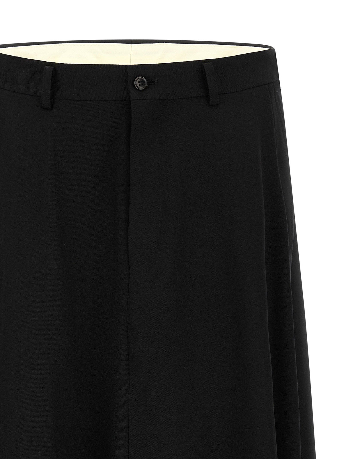 Comme Des Garçons Homme Plus Hybrid Wool Skirt Panel Trousers — Black