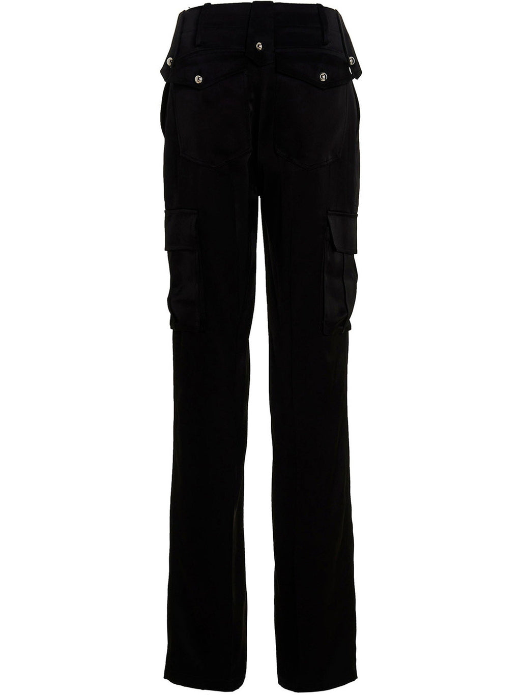 David Koma Satin Cargo Pants — Black