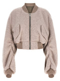 Rick Owens Alpaca-Wool Bouclé Jacket — Taupe