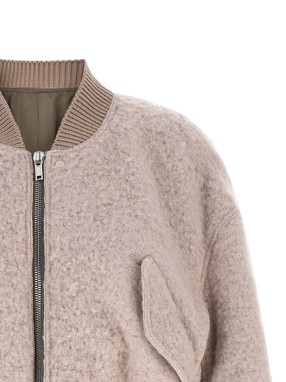 Rick Owens Alpaca-Wool Bouclé Jacket — Taupe