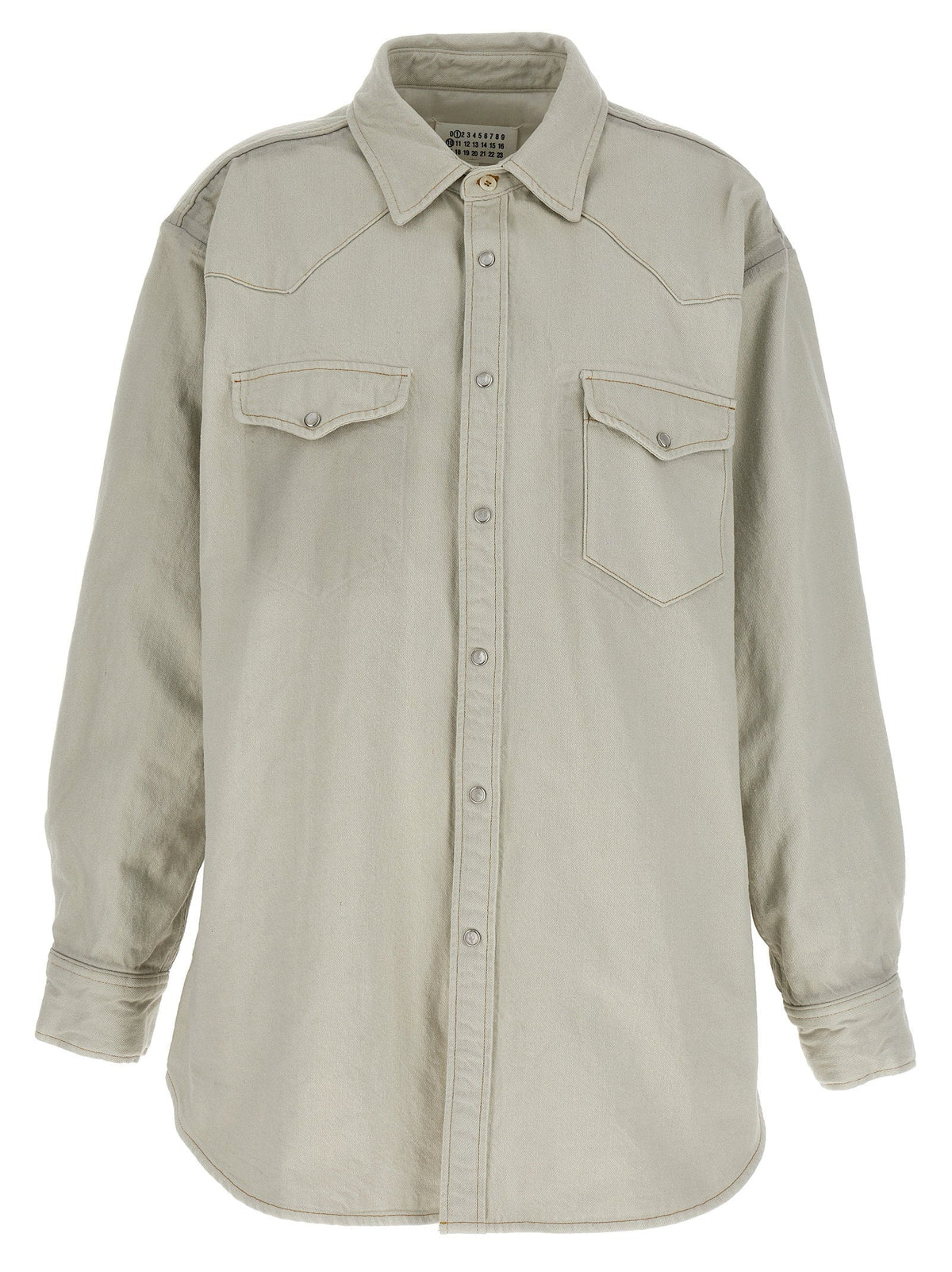 Maison Margiela Padded Cotton Denim Overshirt — Beige