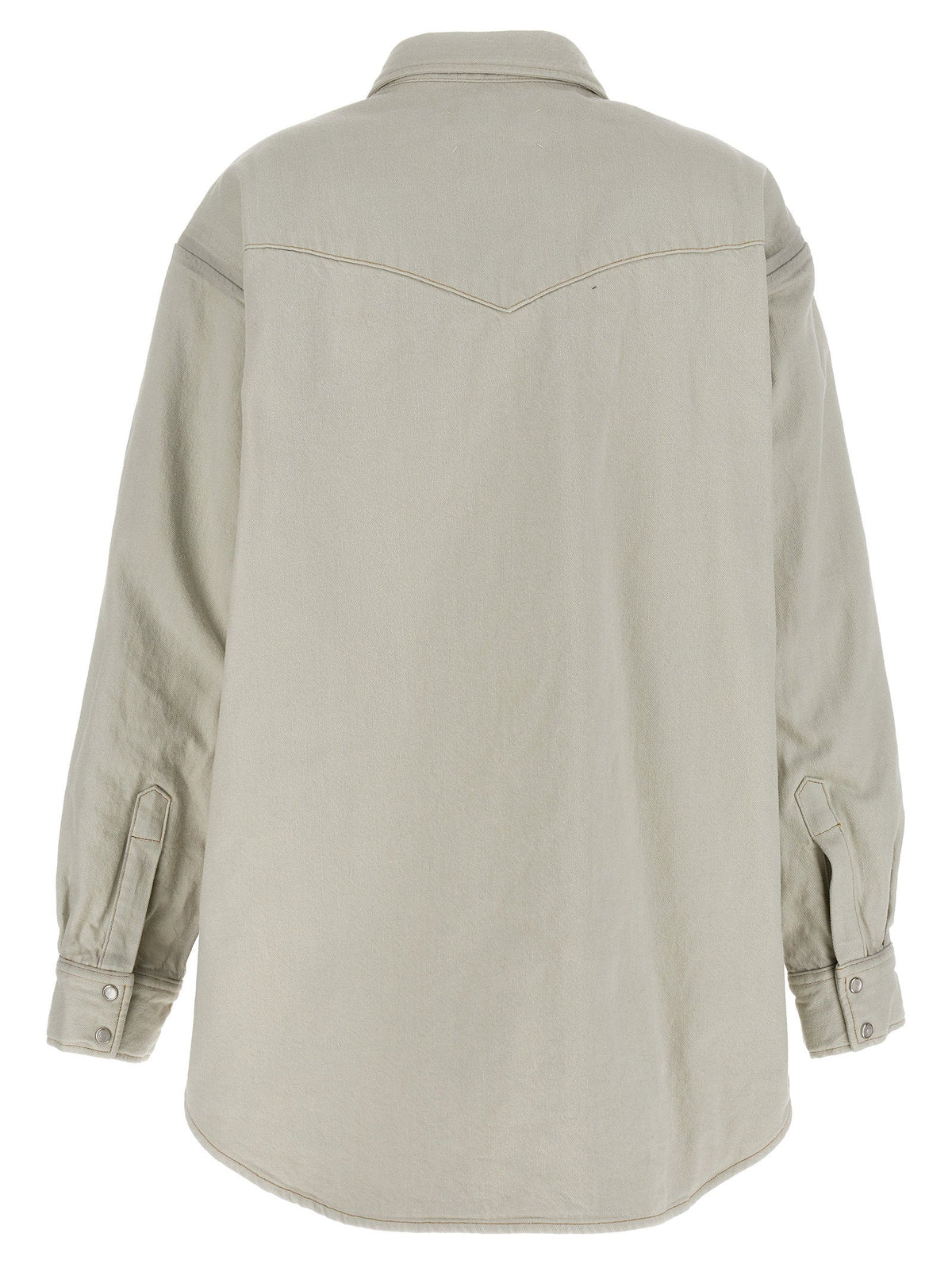 Maison Margiela Padded Cotton Denim Overshirt — Beige