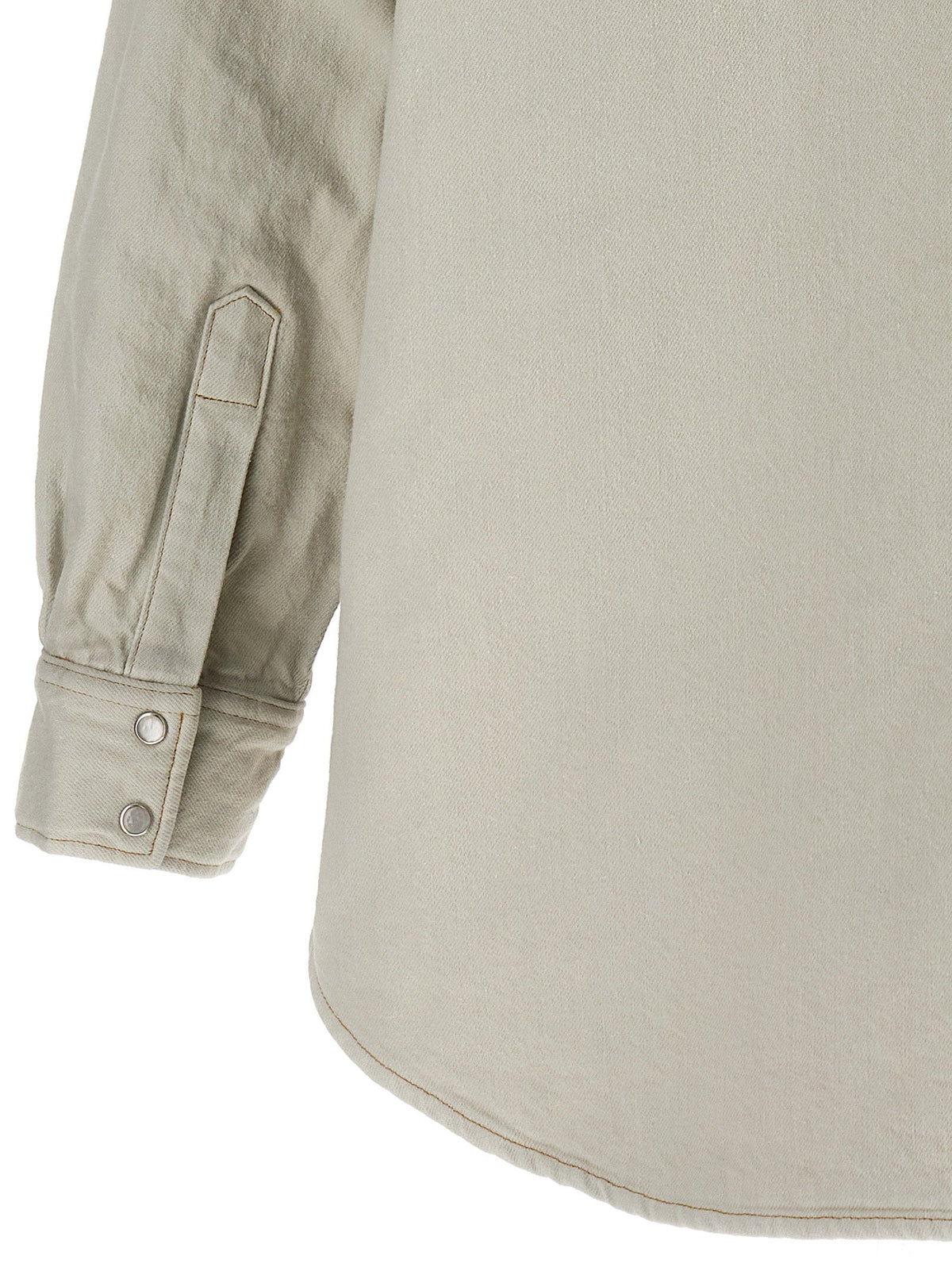 Maison Margiela Padded Cotton Denim Overshirt — Beige