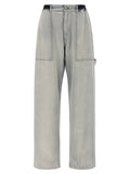 Mm6 Maison Margiela Double-Waist Cargo Denim Jeans — Light Blue