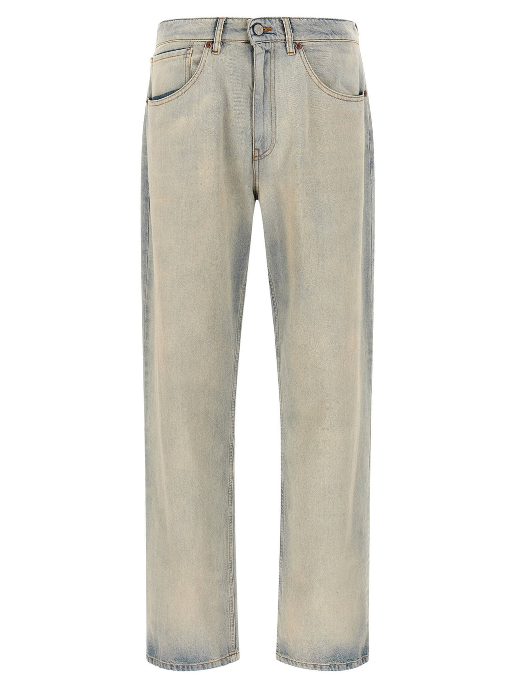 Mm6 Maison Margiela Numeric Signature Deconstructed Jeans — Blue