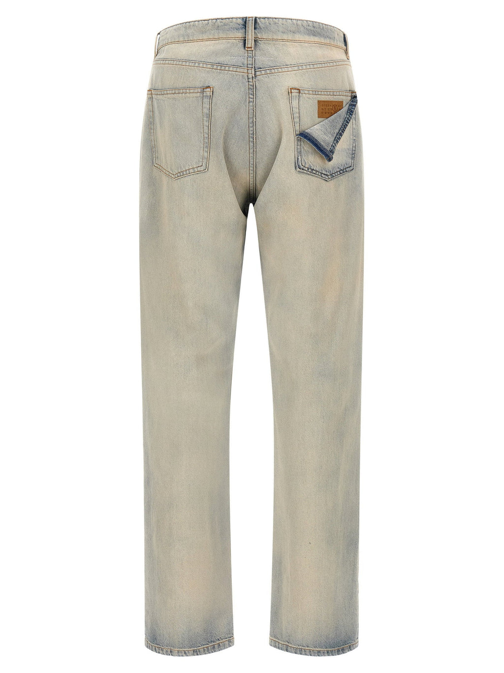 Mm6 Maison Margiela Numeric Signature Deconstructed Jeans — Blue