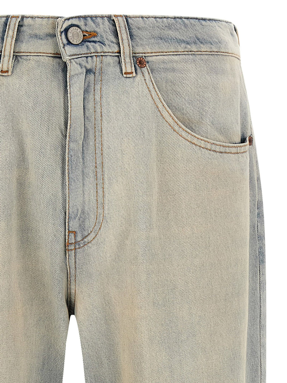 Mm6 Maison Margiela Numeric Signature Deconstructed Jeans — Blue