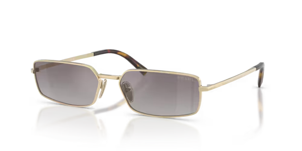 Prada Eyewear SPRA60ZVN30C Rectangle-Frame Sunglasses — Pale Gold