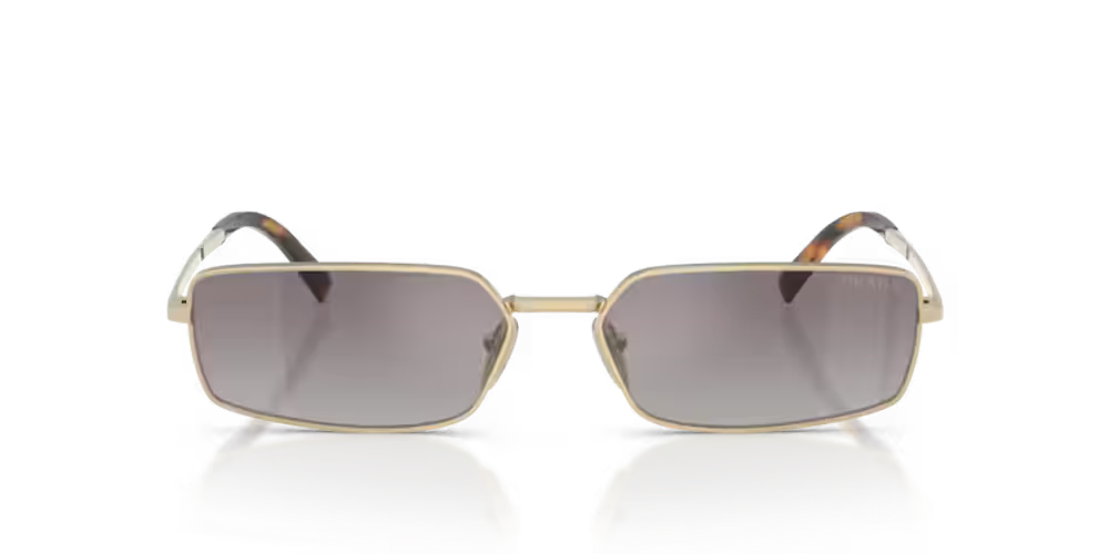 Prada Eyewear SPRA60ZVN30C Rectangle-Frame Sunglasses — Pale Gold