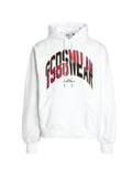 Gcds College Logo Print Hoodie — White