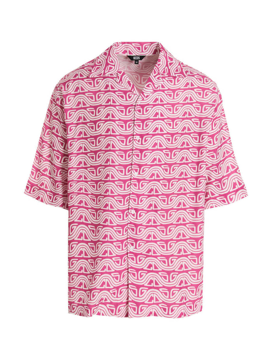 Gcds Waved Logo Print Shirt — Pink