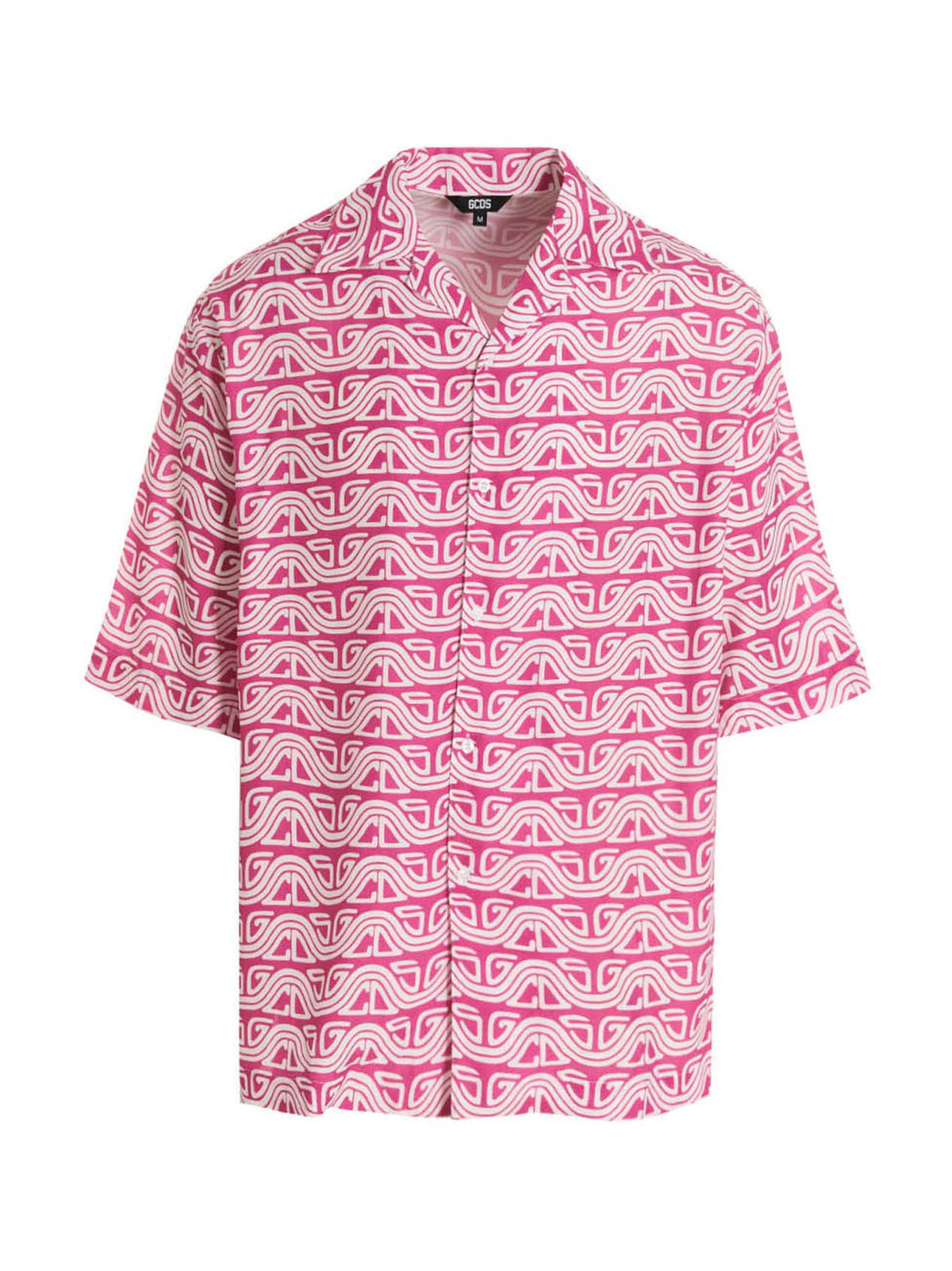 Gcds Waved Logo Print Shirt — Pink