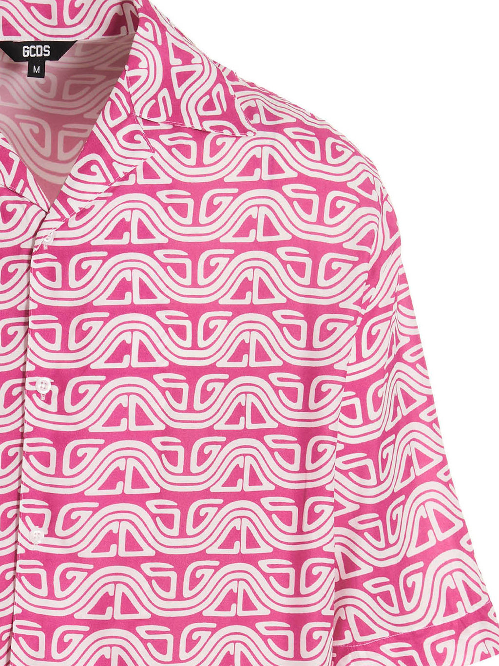 Gcds Waved Logo Print Shirt — Pink