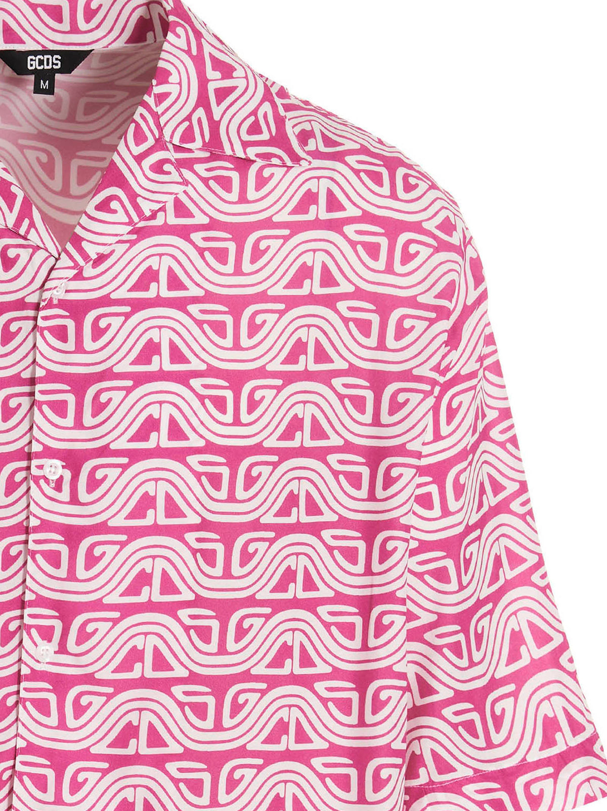 Gcds Waved Logo Print Shirt — Pink