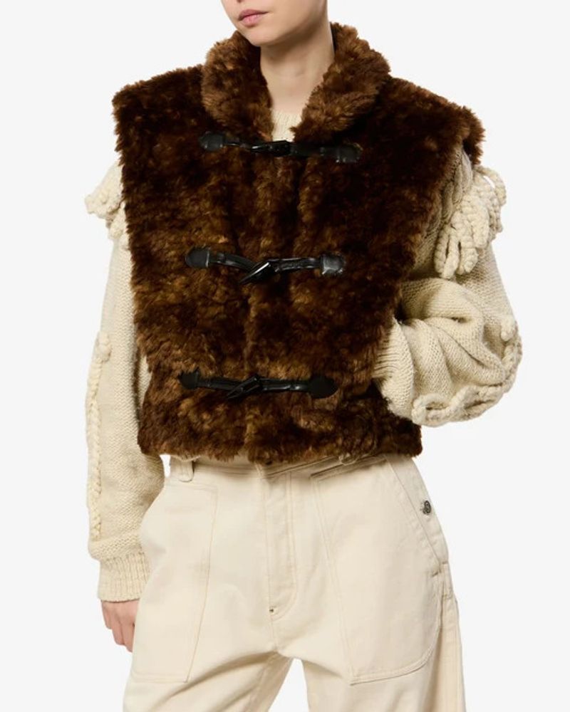 Marant Etoile Textured Faux Fur Waistcoat
