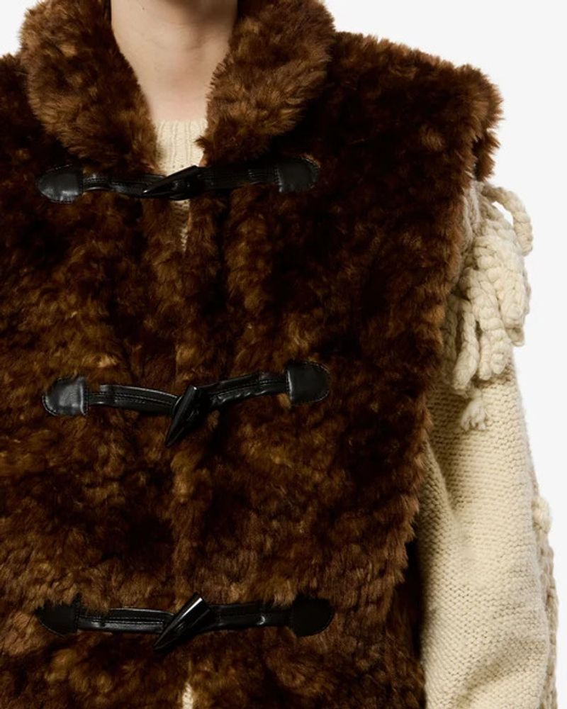 Marant Etoile Textured Faux Fur Waistcoat