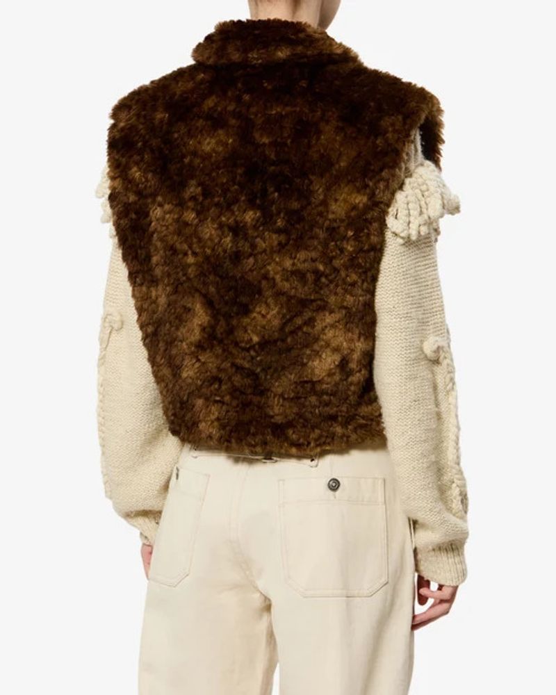 Marant Etoile Textured Faux Fur Waistcoat