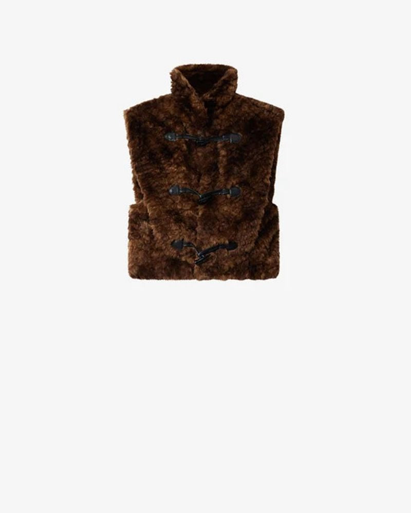 Marant Etoile Textured Faux Fur Waistcoat