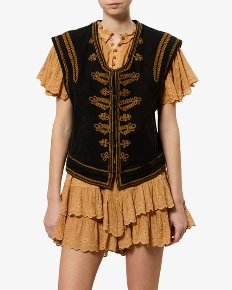 Marant Etoile Embroidered Waistcoat — Black