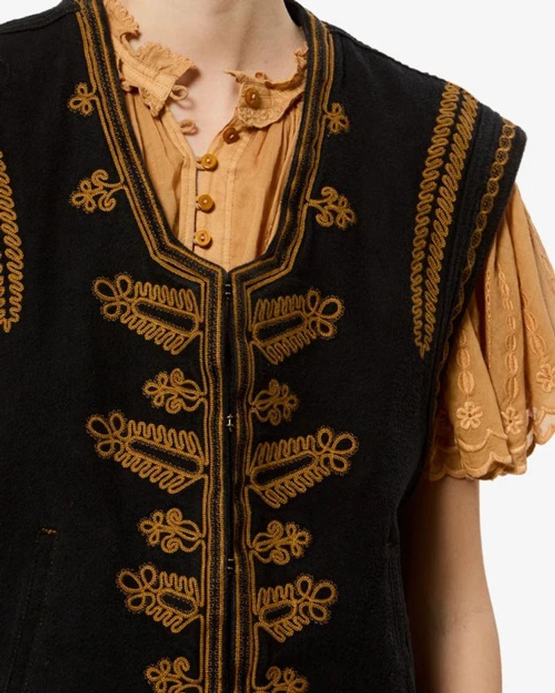 Marant Etoile Embroidered Waistcoat — Black