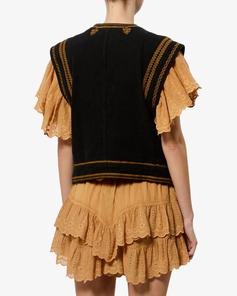 Marant Etoile Embroidered Waistcoat — Black