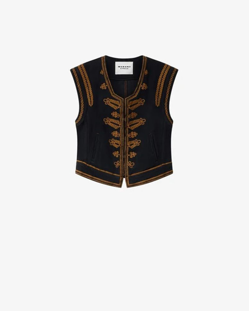 Marant Etoile Embroidered Waistcoat — Black