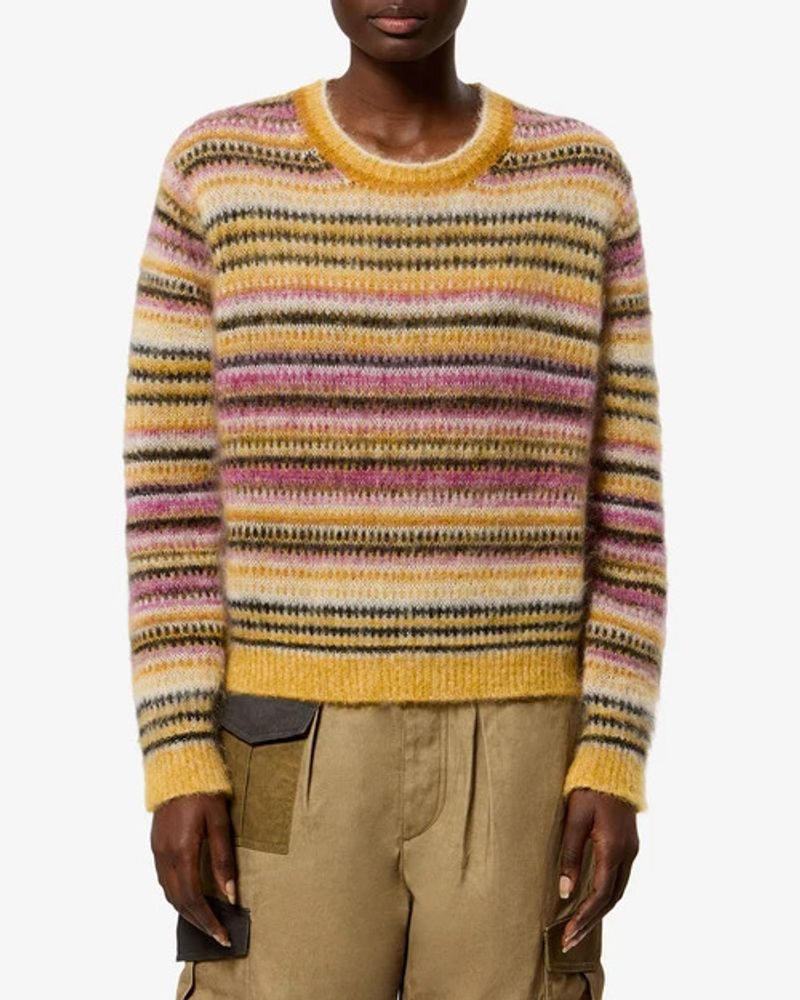 Marant Etoile Multi-Stripe Knit Sweater — Gold
