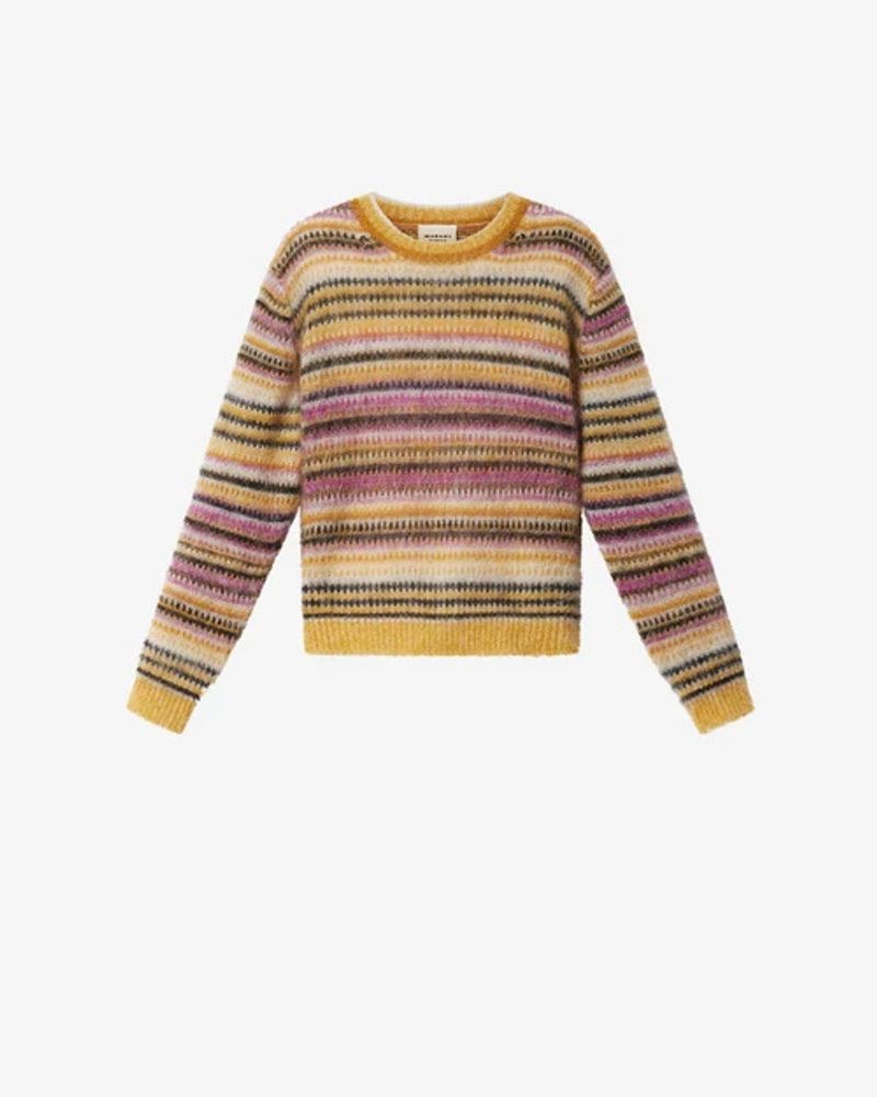 Marant Etoile Multi-Stripe Knit Sweater — Gold
