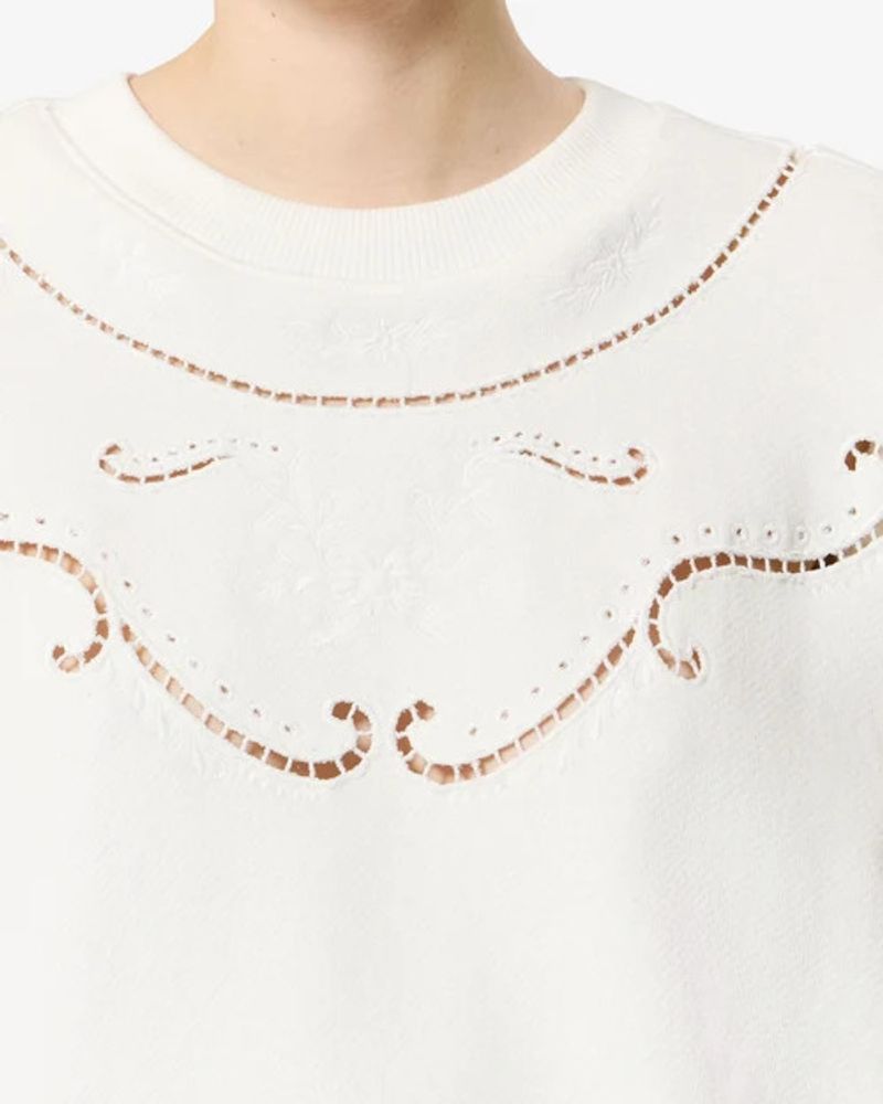 Marant Etoile Embellished Sweatshirt — Ecru