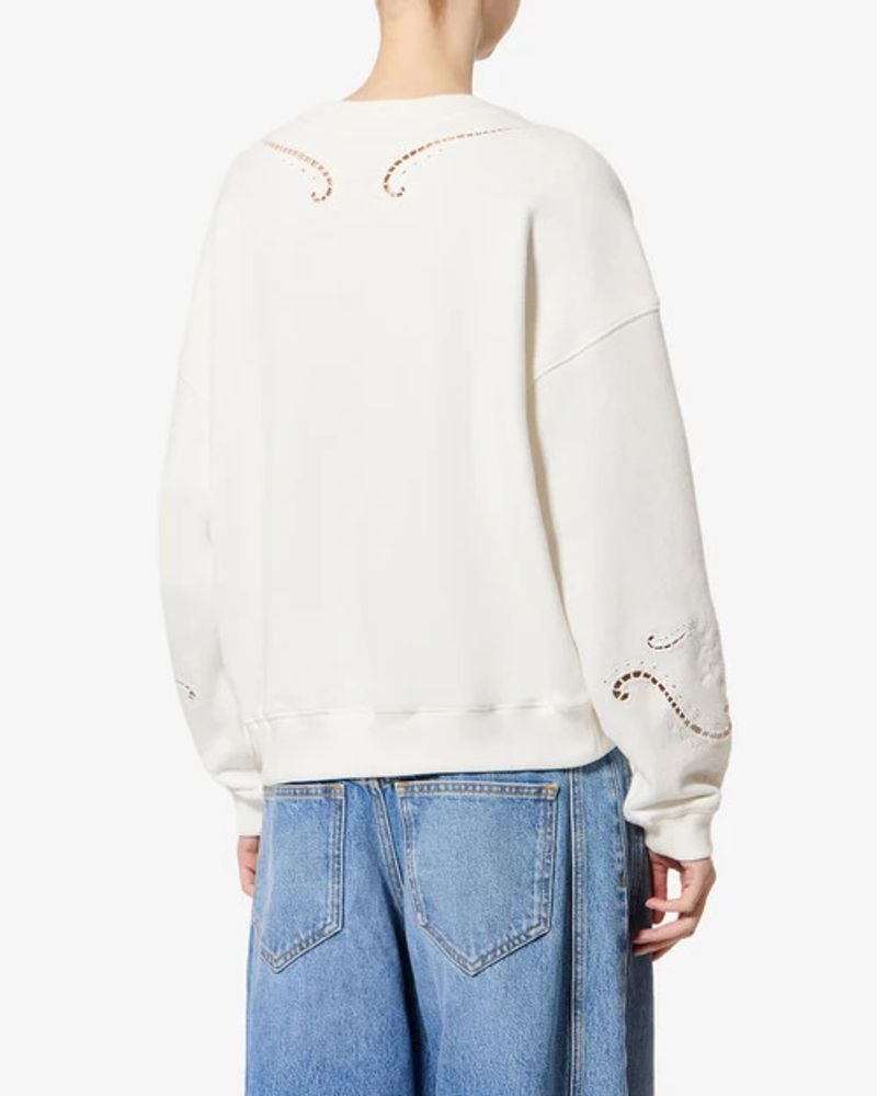 Marant Etoile Embellished Sweatshirt — Ecru