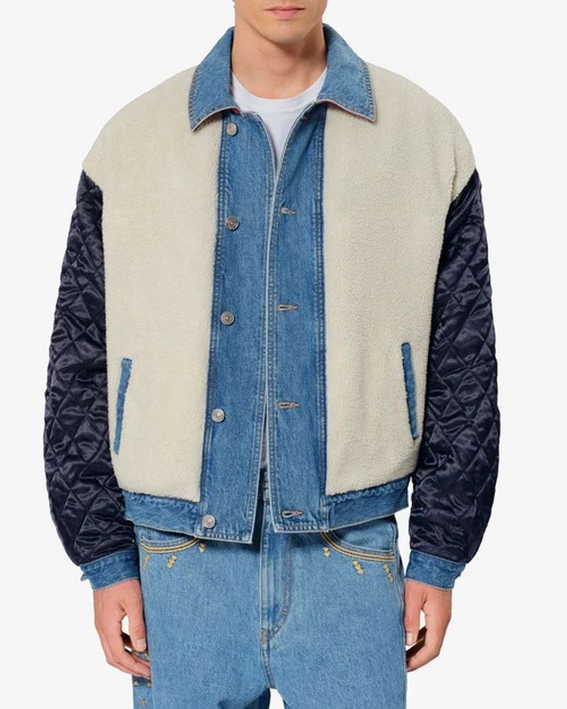 Marant Denim and Quilted Wool-Blend Jacket