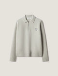 Maison Kitsune Ribbed Knit Polo Shirt — Grey