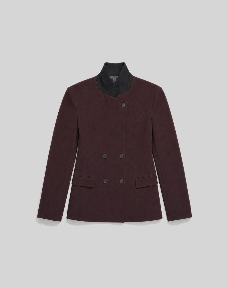 Iro Double-Breasted Wool Blazer — Burgundy