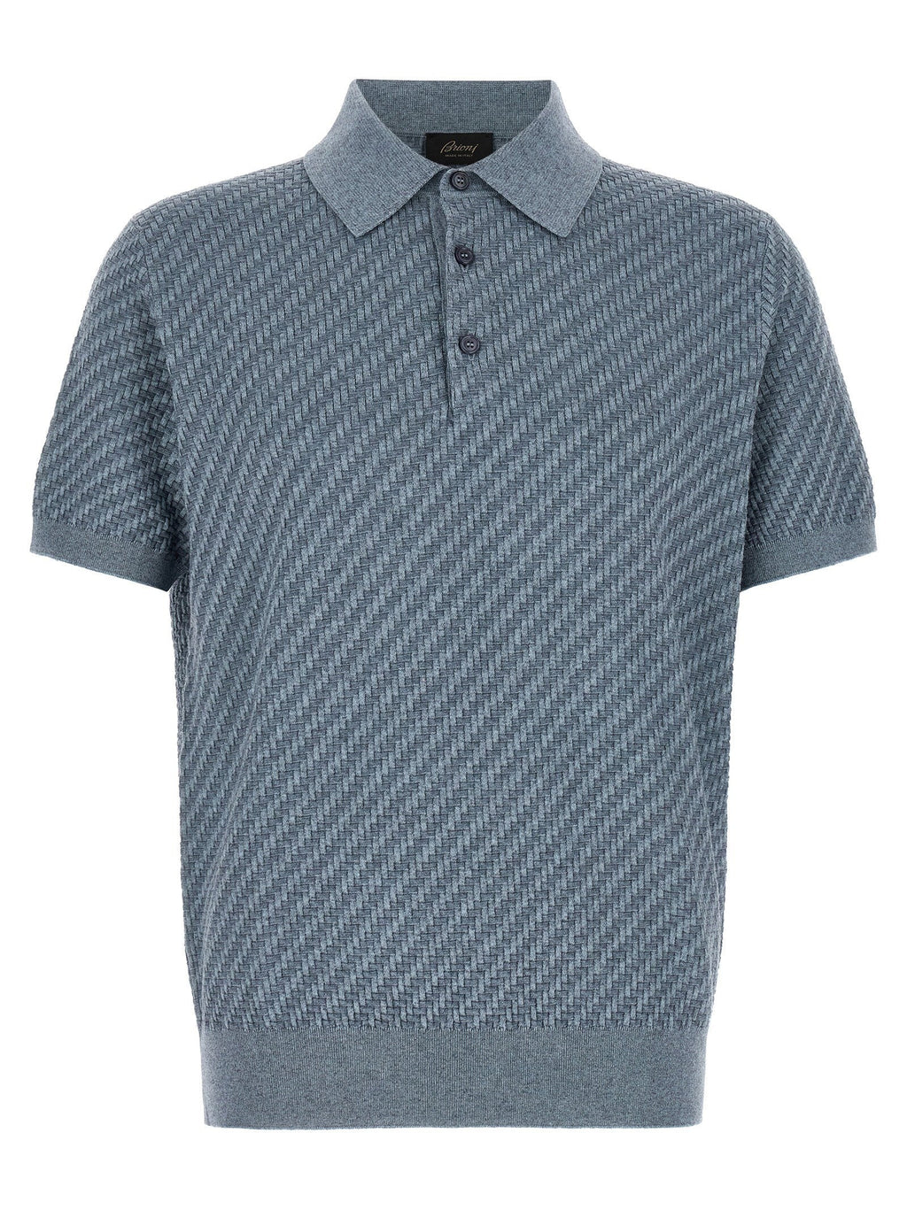 Brioni Trama Weave Polo — Blue