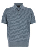 Brioni Trama Weave Polo — Blue