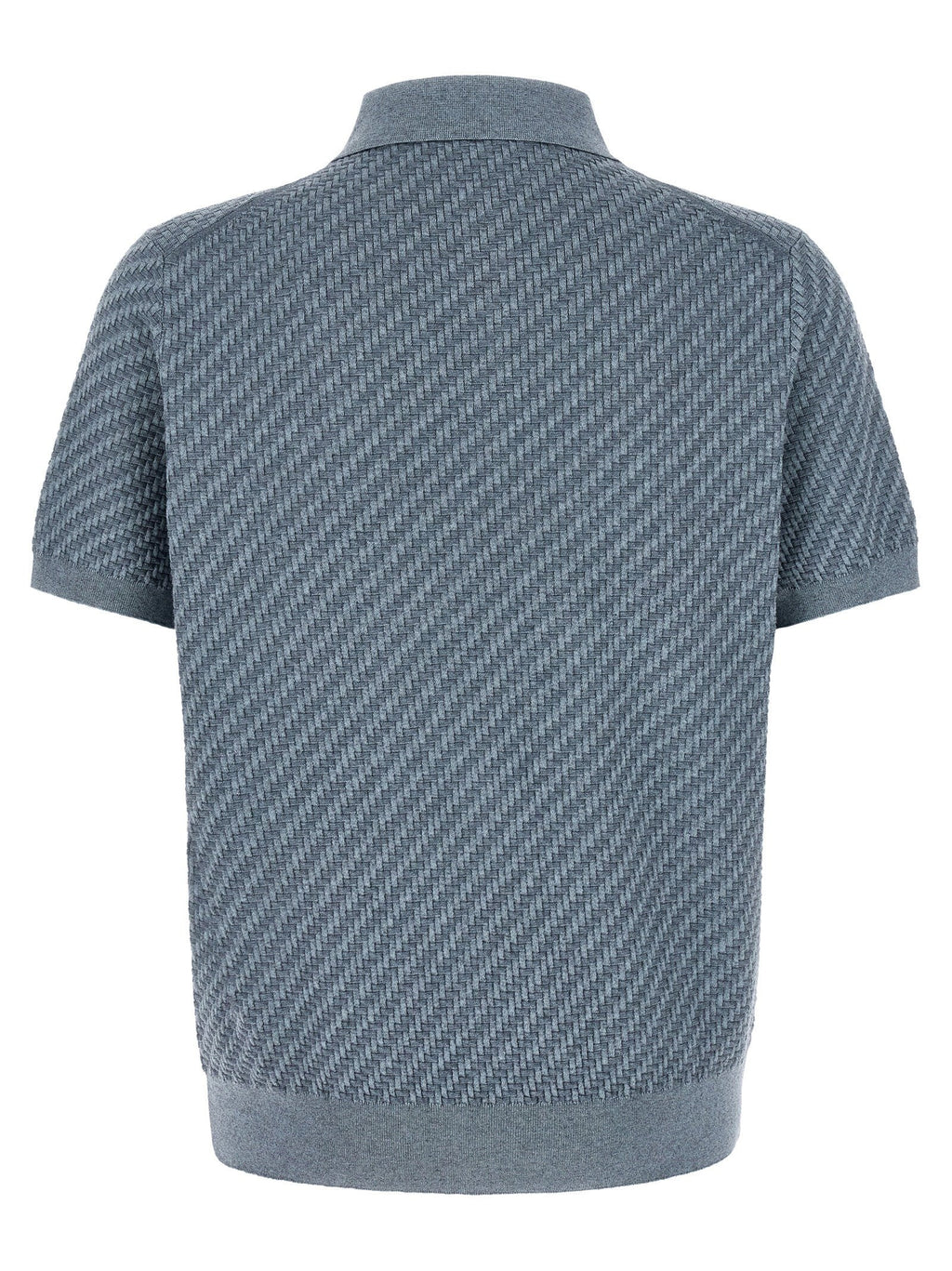 Brioni Trama Weave Polo — Blue