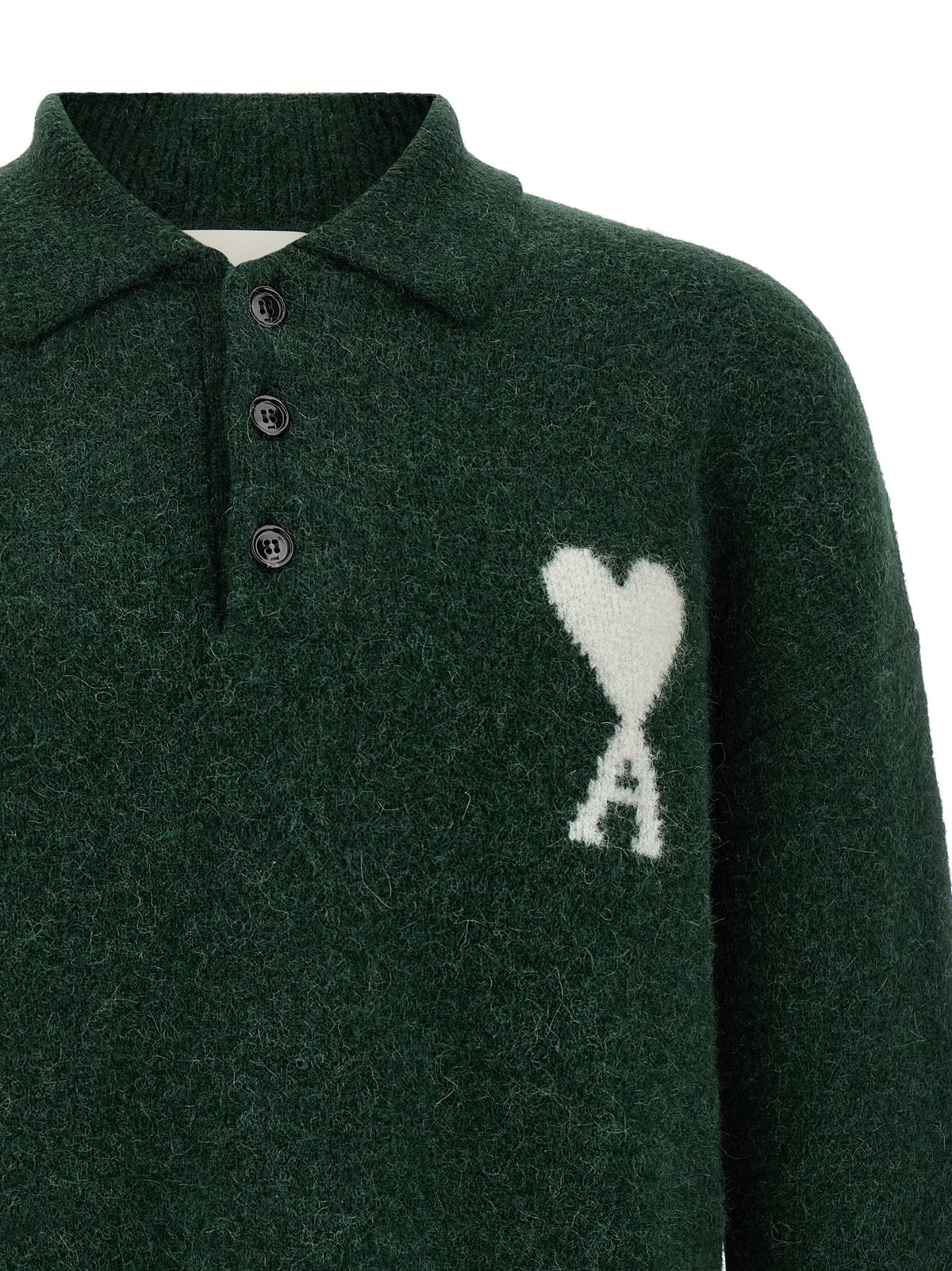 Ami Paris Polo Shirt — Forest Green