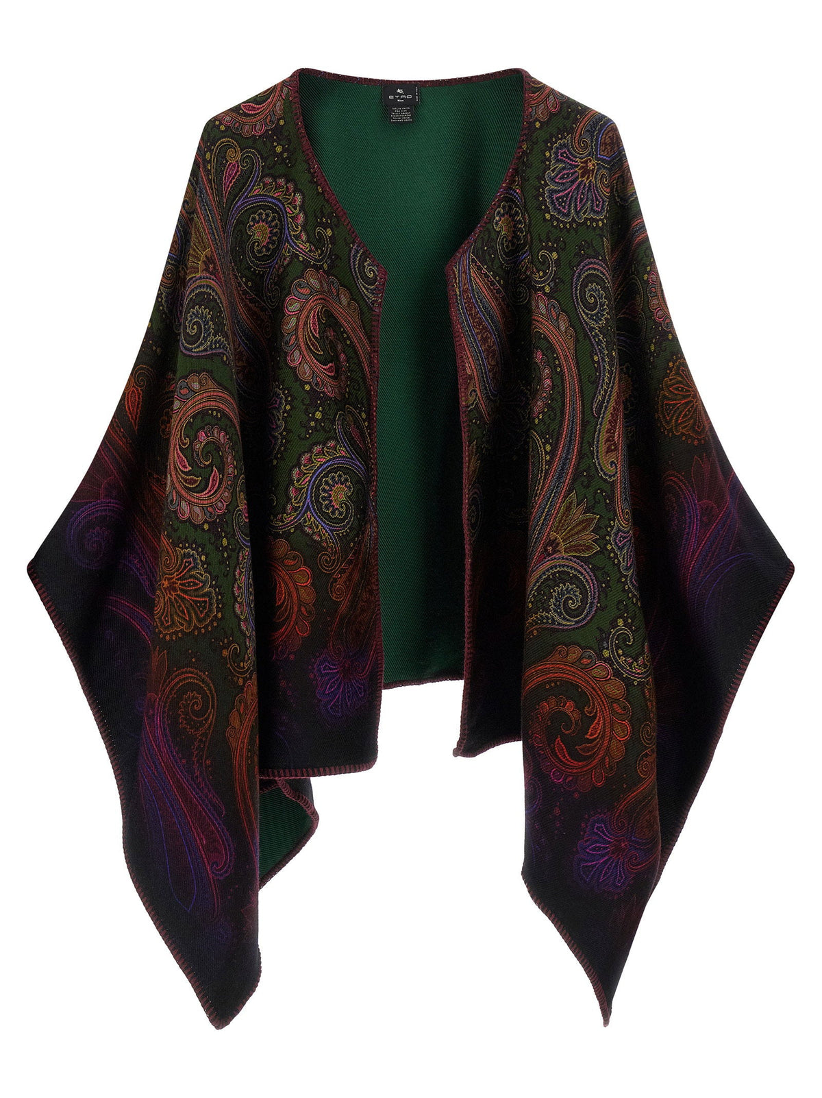 Etro Reversible Paisley Dégradé Cape — Green