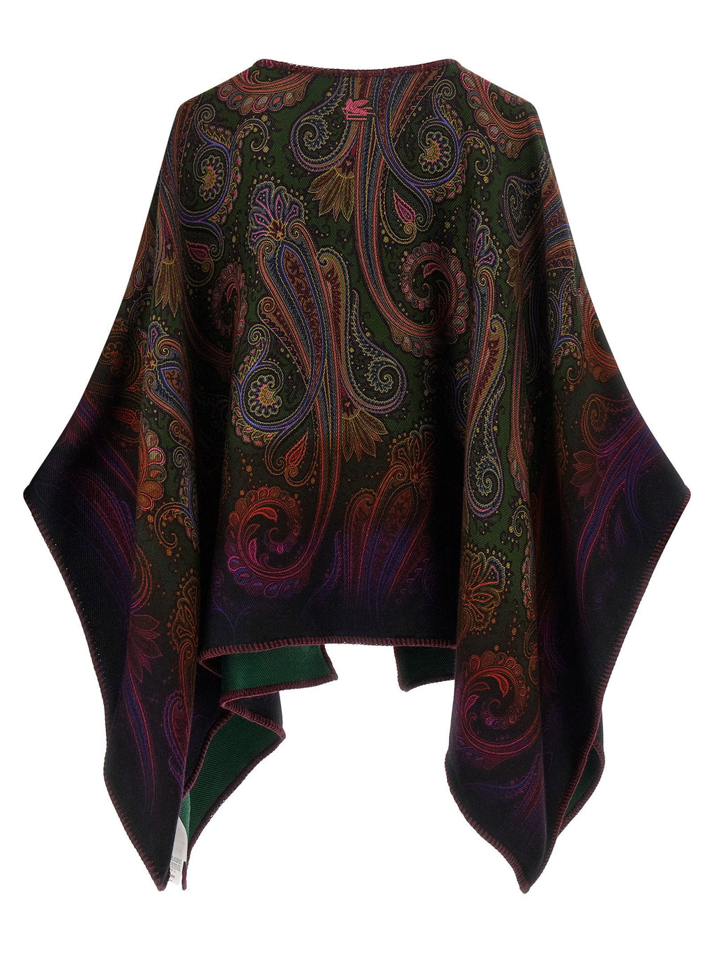 Etro Reversible Paisley Dégradé Cape — Green