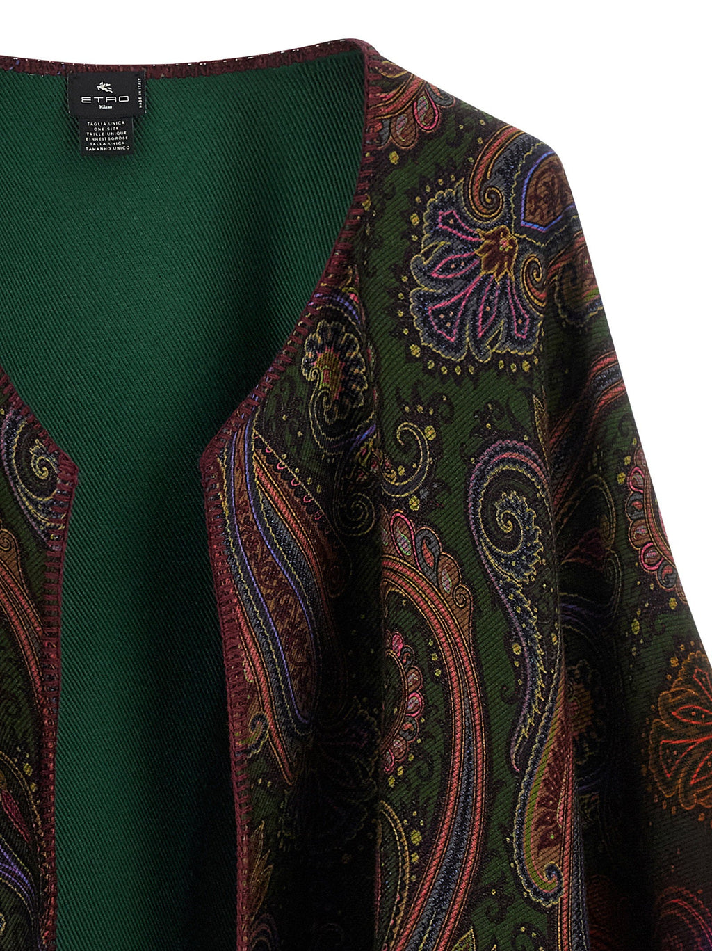 Etro Reversible Paisley Dégradé Cape — Green
