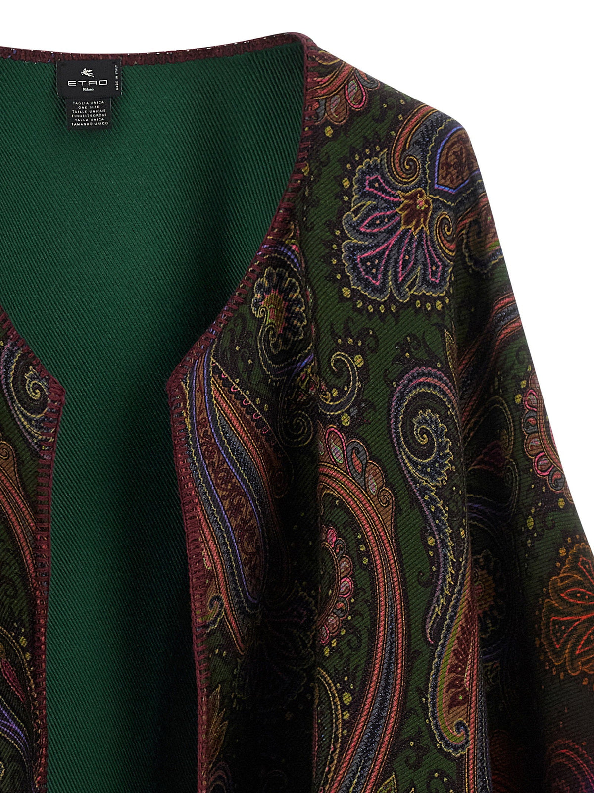 Etro Reversible Paisley Dégradé Cape — Green