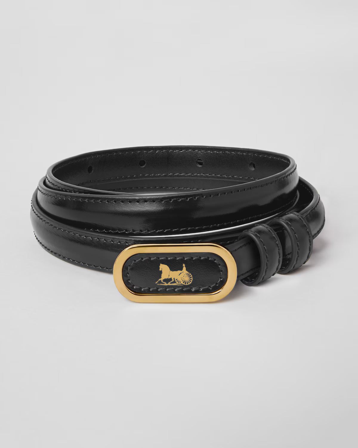 Celine Covered 13mm Leather Belt — Black