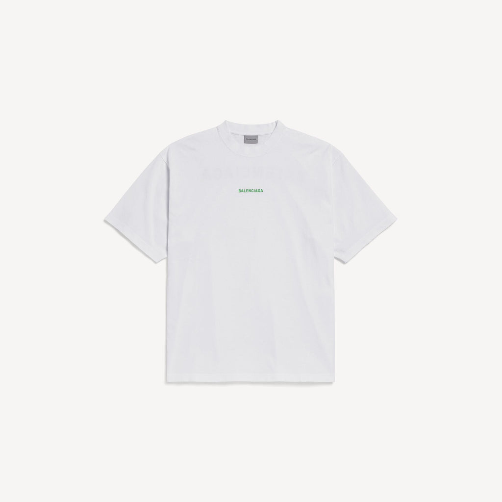 Balenciaga Logo-Embroidered T-Shirt — White