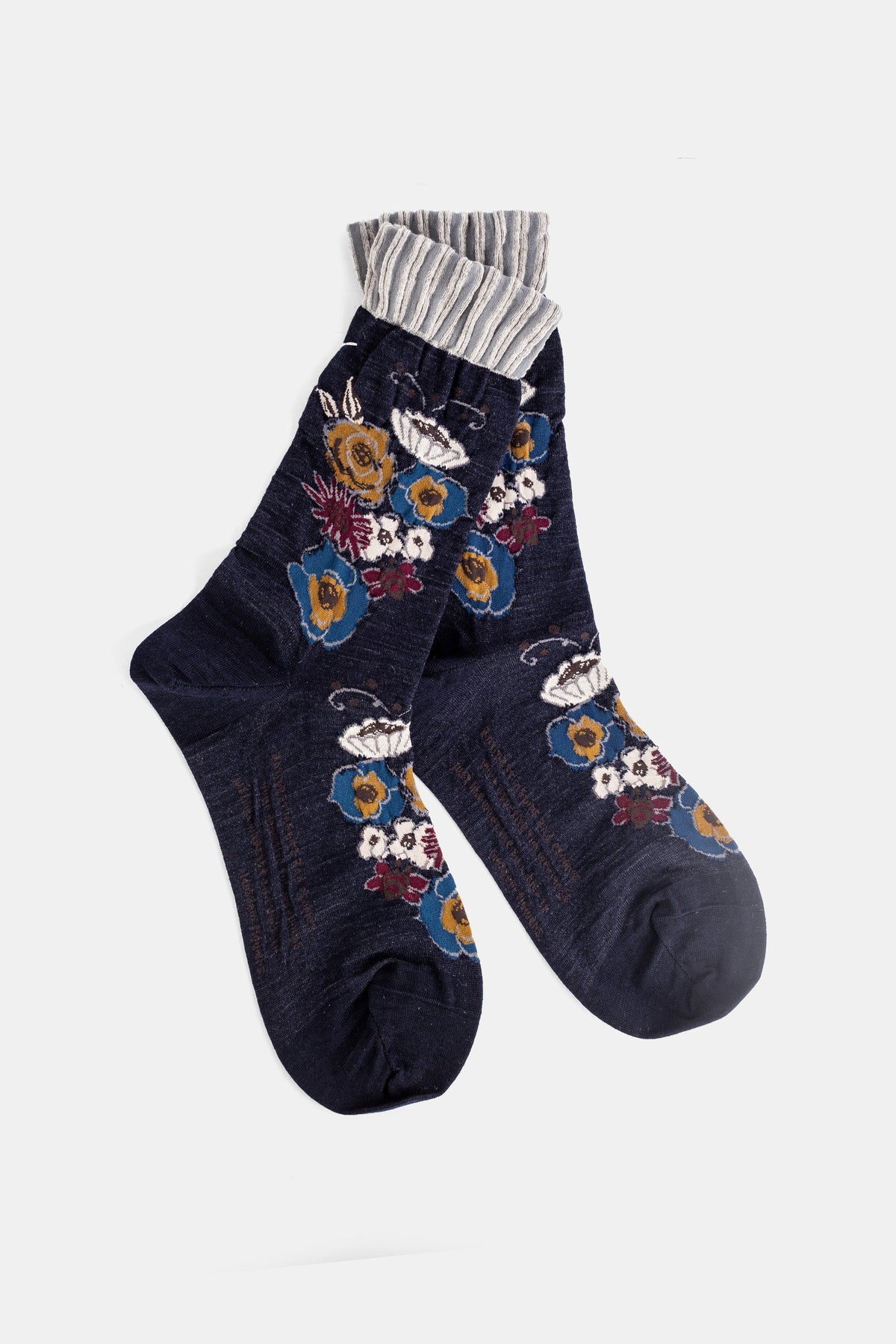 Antipast Multicolor Floral Socks — Navy