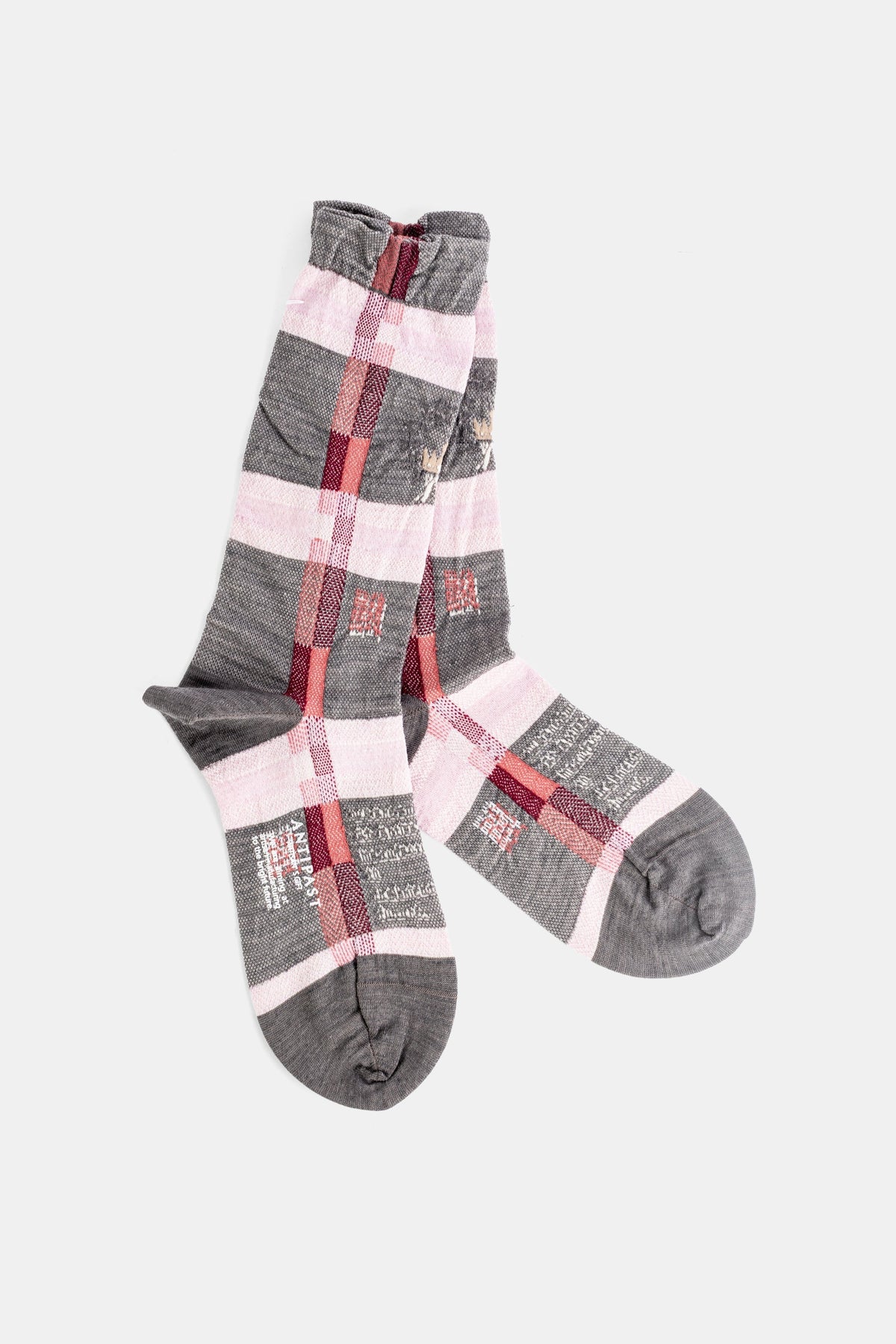 Antipast Tartan Jacquard Socks — Gray